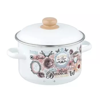 Кастрюля эмалированная цилиндрическая Roses 4 л