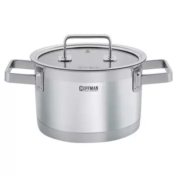 Кастрюля с крышкой 1,9 л Guffman Diamond серебристый