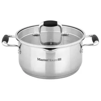 Кастрюля со стеклянной крышкой 3л Master House "Grigio"