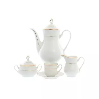 Кофейный сервиз на 6 персон Thun Констанция отводка золото 17 предметов