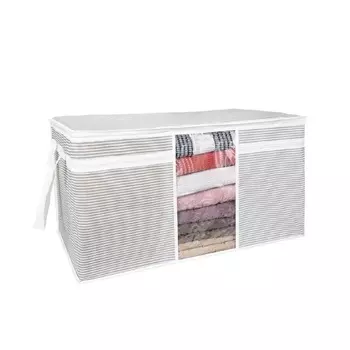 Кофр для хранения одежды и подушек 75 х 40 см Alas Stripes серый