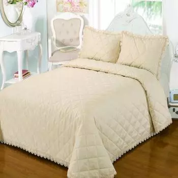 Комплект из покрывала и двух наволочек 240 х 260 см Sofi de Marko Нефертити молоко