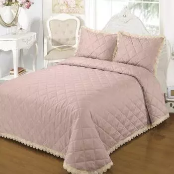 Комплект из покрывала и двух наволочек 240 х 260 см Sofi de Marko Нефертити розовый