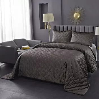 Комплект покрывало и наволочка 240 х 260 см Sofi de Marko Розмари кофе