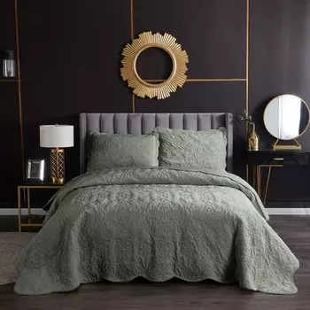 Комплект покрывало + 2 наволочки Sofi de Marko Амара зелёный