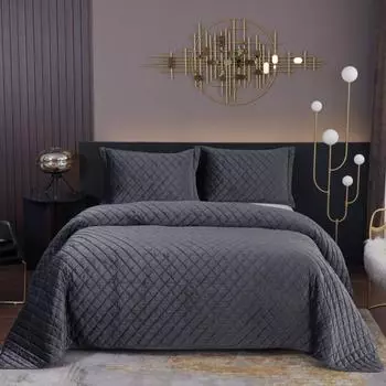 Комплект покрывало и наволочка 160 х 220 см Sofi de Marko Натаниэль антрацит