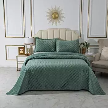 Комплект покрывало и наволочка 160 х 220 см Sofi de Marko Натаниэль изумруд