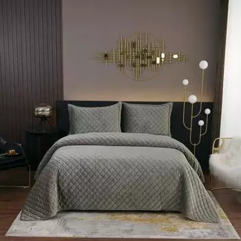 Комплект покрывало и наволочка 160 х 220 см Sofi de Marko Натаниэль оливковый