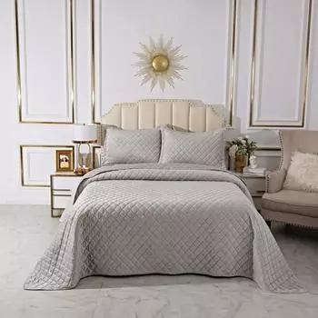 Комплект покрывало и наволочка 160 х 220 см Sofi de Marko Натаниэль светло-серый