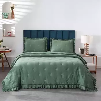 Комплект покрывало и наволочка 160 х 220 см Sofi de Marko Ребека малахит