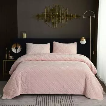 Комплект покрывало и наволочка 160 х 220 см Sofi de Marko Селена пудра