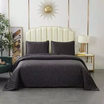 Комплект покрывало и наволочки 230 х 250 см Sofi de Marko Себастьян антрацит