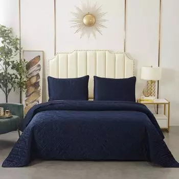 Комплект покрывало и наволочки 230 х 250 см Sofi de Marko Себастьян синий