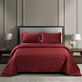 Комплект покрывало и наволочки 240 х 260 см Sofi de Marko Иоланта бордо