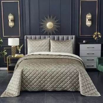 Комплект покрывало и наволочки 240 х 260 см Sofi de Marko Леонтия бежевый