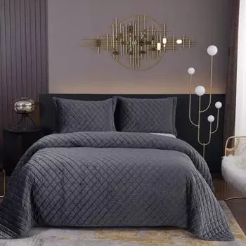 Комплект покрывало и наволочки 240 х 260 см Sofi de Marko Натаниэль антрацит