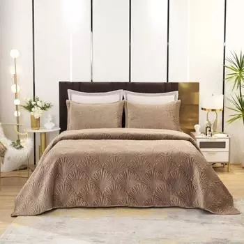 Комплект покрывало и наволочки 240 x 280 см Sofi de Marko Ариэль коричневый