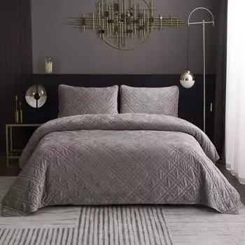 Комплект покрывало и наволочки 260 х 260 см Sofi de Marko Селена бежевый