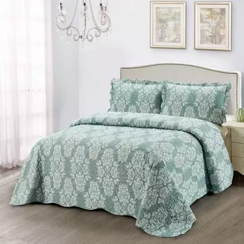 Комплект покрывало и наволочки Sofi de Marko Пэчворк №39 зелёный