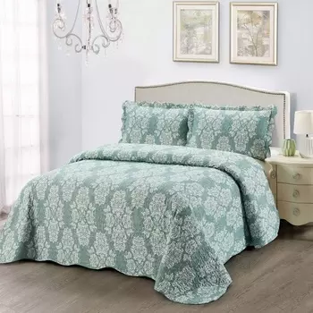 Комплект покрывало и наволочки Sofi de Marko Пэчворк №39 зелёный