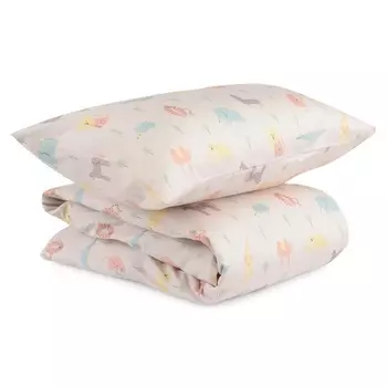 Комплект постельного белья из сатина с принтом Animalia World 110 х 140 см Tkano Tiny World