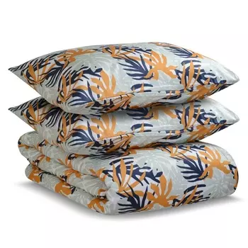 Комплект постельного белья из сатина полутораспальный Tkano Leaves шафран
