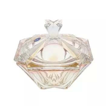 Конфетница 22 см Bohemia Gold Metropolitan с крышкой