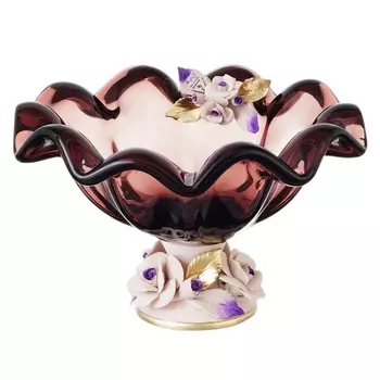 Конфетница 23 см White Cristal Гранат