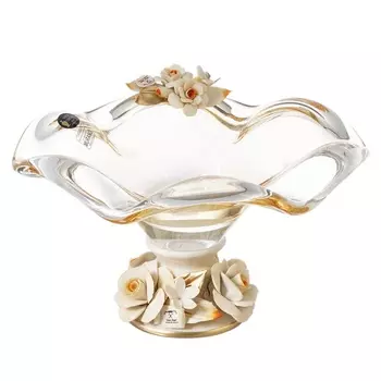 Конфетница 23 см White Cristal Янтарь