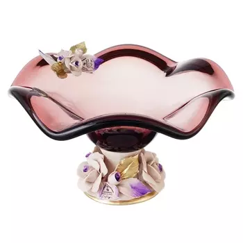 Конфетница 25 см White Cristal Гранат