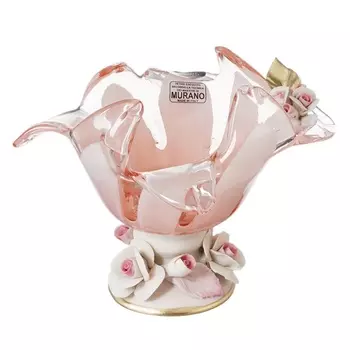 Конфетница White Cristal Розовый кварц малая