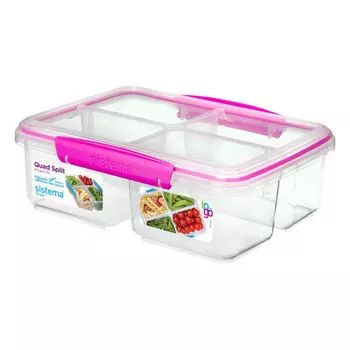 Контейнер четырехсекционный 1,74 л Sistema розовый