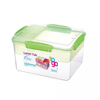 Контейнер двухуровневый с разделителями 2,3 л Sistema To-Go зелёный