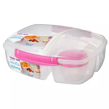 Контейнер трёхсекционный с баночкой 2 л Sistema To-Go красный