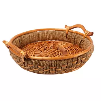 Корзина плетёная круглая с ручками Gooods House L тёмно-коричневый