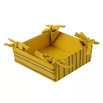 Корзинка для хлеба из хлопка с принтом Полоски Tkano Prairie горчичный