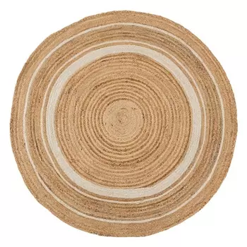 Ковёр из джута с вставками белого цвета 150 см Tkano Ethnic