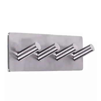 Крючок четверной нержавеющий самоклеящийся Ridder матовый