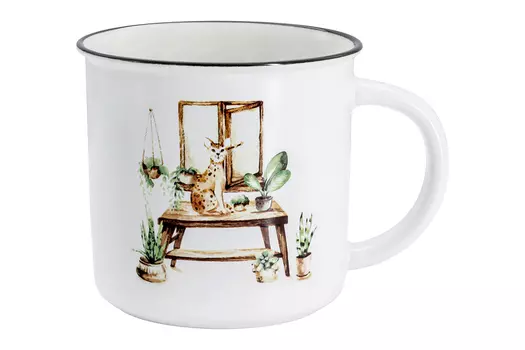 Кружка 380 мл Home & Style Любопытный кот