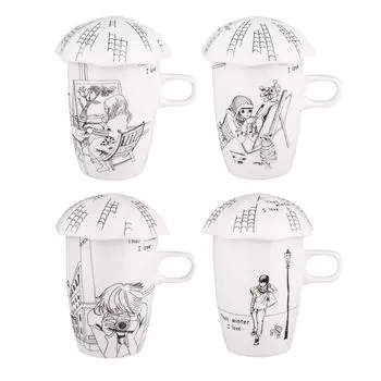 Кружка "Мечты" 360 мл с крышкой Miolla