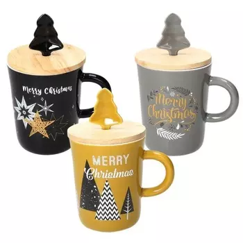 Кружка с крышкой и ложкой 340 мл Tognana Natale Chic в ассортименте