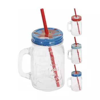 Кружка с крышкой и соломкой 400 мл Excellent Houseware