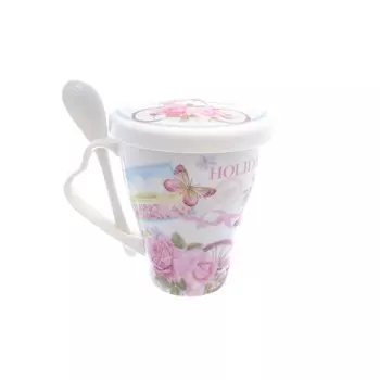 Кружка с ложкой Royal Classics розы