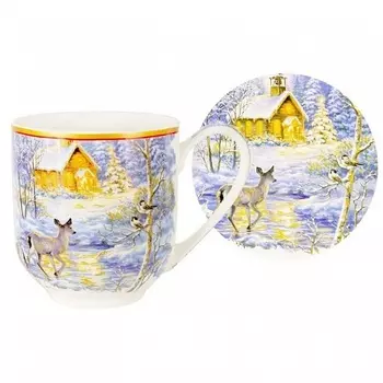 Кружка с подставкой 480 мл Carmani Оленёнок