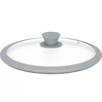Крышка стеклянная с силиконовым ободом 20 см "София" Master House серая