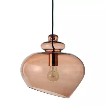 Лампа подвесная Frandsen Grace 30 см бронзовое стекло, бронзовый цоколь