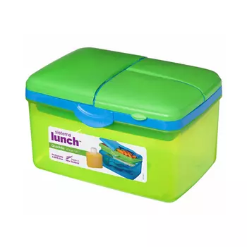 Ланчбокс 4-х секционный 2 л с бутылкой Sistema Lunch