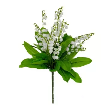 Ландыш декоративный на вставке 32 см Азалия белый