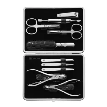 Маникюрный набор 10 предметов Zwilling Inox отделка крокодил чёрный