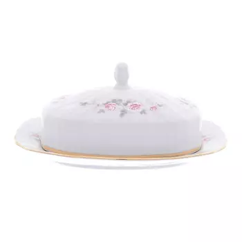 Маслёнка 250 мл Bernadotte Серая роза золото